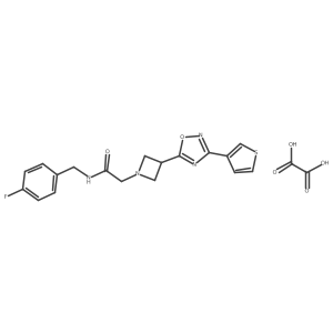N-(4-fluorobenzyl)-2-(3-(3-(thiophen-3-yl)-1,2,4-oxadiazol-5-yl)azetidin-1-yl)acetamide oxalate Structure