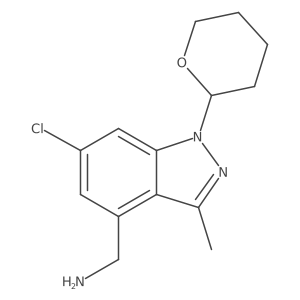 (6-Chloro-3-methyl-1-(tetrahydro-2H-pyran-2-yl)-1H-indazol-4-yl)methanamine Structure