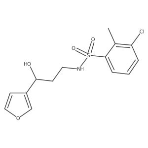3-chloro-N-(3-(furan-3-yl)-3-hydroxypropyl)-2-methylbenzenesulfonamide结构式