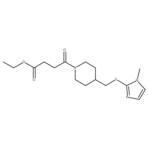 ethyl 4-(4-(((1-methyl-1H-imidazol-2-yl)thio)methyl)piperidin-1-yl)-4-oxobutanoate Structure