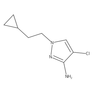 4-Chloro-1-(2-cyclopropylethyl)-1H-pyrazol-3-amine结构式