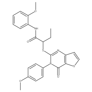 N-(2-methoxyphenyl)-2-{[3-(4-methoxyphenyl)-4-oxo-3H,4H-thieno[3,2-d]pyrimidin-2-yl]sulfanyl}butanamide Structure