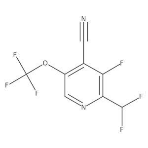 4-Cyano-2-(difluoromethyl)-3-fluoro-5-(trifluoromethoxy)pyridine Structure