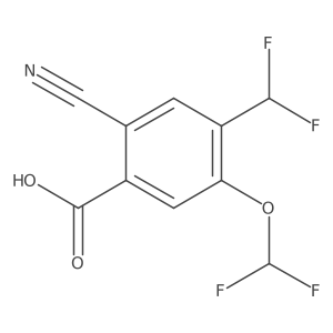 2-Cyano-5-(difluoromethoxy)-4-(difluoromethyl)benzoic acid结构式