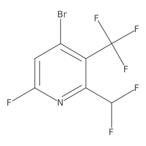 4-Bromo-2-(difluoromethyl)-6-fluoro-3-(trifluoromethyl)pyridine结构式