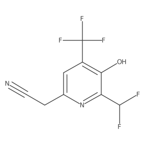 2-(Difluoromethyl)-3-hydroxy-4-(trifluoromethyl)pyridine-6-acetonitrile Structure