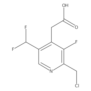 2-(Chloromethyl)-5-(difluoromethyl)-3-fluoropyridine-4-acetic acid Structure
