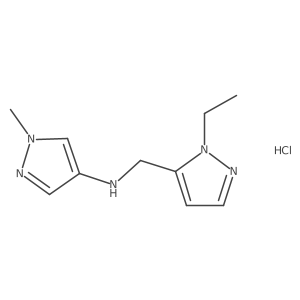 N-[(2-ethylpyrazol-3-yl)methyl]-1-methylpyrazol-4-amine;hydrochloride Structure