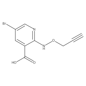 5-Bromo-2-[(prop-2-yn-1-yloxy)amino]pyridine-3-carboxylic acid结构式