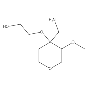 2-{[4-(Aminomethyl)-3-methoxyoxan-4-yl]oxy}ethan-1-ol结构式