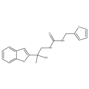 1-(2-(Benzofuran-2-yl)-2-hydroxypropyl)-3-(thiophen-2-ylmethyl)urea结构式