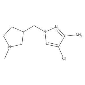 4-chloro-1-[(1-methylpyrrolidin-3-yl)methyl]-1H-pyrazol-3-amine结构式