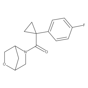 5-[1-(4-Fluorophenyl)cyclopropanecarbonyl]-2-oxa-5-azabicyclo[2.2.1]heptane结构式