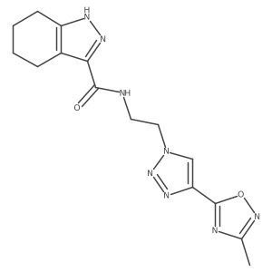 N-(2-(4-(3-methyl-1,2,4-oxadiazol-5-yl)-1H-1,2,3-triazol-1-yl)ethyl)-4,5,6,7-tetrahydro-1H-indazole-3-carboxamide Structure