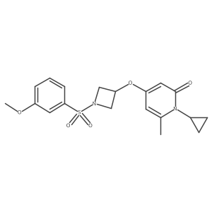1-cyclopropyl-4-((1-((3-methoxyphenyl)sulfonyl)azetidin-3-yl)oxy)-6-methylpyridin-2(1H)-one Structure