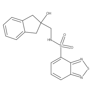 N-((2-hydroxy-2,3-dihydro-1H-inden-2-yl)methyl)benzo[c][1,2,5]thiadiazole-4-sulfonamide结构式