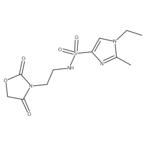 N-(2-(2,4-dioxooxazolidin-3-yl)ethyl)-1-ethyl-2-methyl-1H-imidazole-4-sulfonamide结构式