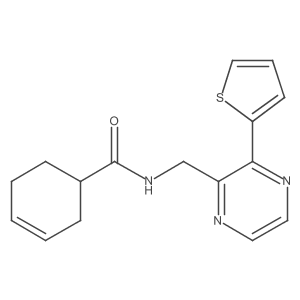 N-((3-(thiophen-2-yl)pyrazin-2-yl)methyl)cyclohex-3-enecarboxamide Structure