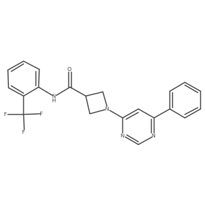 1-(6-phenylpyrimidin-4-yl)-N-[2-(trifluoromethyl)phenyl]azetidine-3-carboxamide结构式