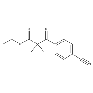 Ethyl 3-(4-cyanophenyl)-2,2-dimethyl-3-oxopropanoate结构式