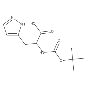 rac-(2R)-2-{[(tert-butoxy)carbonyl]amino}-3-(1H-pyrazol-3-yl)propanoic acid Structure