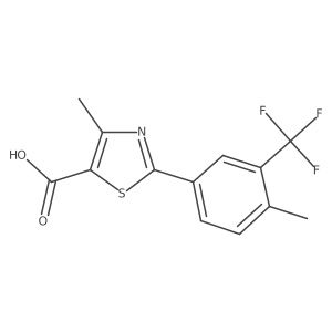 4-Methyl-2-[4-methyl-3-(trifluoromethyl)phenyl]-1,3-thiazole-5-carboxylic acid结构式