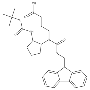 4-[(2-{[(tert-butoxy)carbonyl]amino}cyclopentyl)({[(9H-fluoren-9-yl)methoxy]carbonyl})amino]butanoic acid结构式