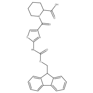 (2R)-1-[2-({[(9H-fluoren-9-yl)methoxy]carbonyl}amino)-1,3-thiazole-4-carbonyl]piperidine-2-carboxylic acid Structure
