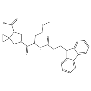 5-[(2R)-2-({[(9H-fluoren-9-yl)methoxy]carbonyl}amino)-4-(methylsulfanyl)butanoyl]-5-azaspiro[2.4]heptane-7-carboxylic acid结构式
