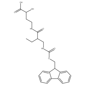 (2S)-4-{2-[({[(9H-fluoren-9-yl)methoxy]carbonyl}amino)methyl]butanamido}-2-hydroxybutanoic acid Structure