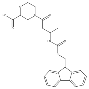 4-[(3S)-3-({[(9H-fluoren-9-yl)methoxy]carbonyl}amino)butanoyl]morpholine-2-carboxylic acid Structure