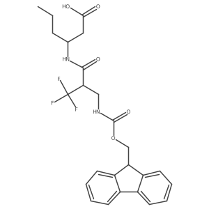 (3R)-3-{2-[({[(9H-fluoren-9-yl)methoxy]carbonyl}amino)methyl]-3,3,3-trifluoropropanamido}hexanoic acid结构式