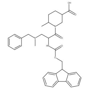 1-{3-[benzyl(methyl)amino]-2-({[(9H-fluoren-9-yl)methoxy]carbonyl}amino)propanoyl}-6-methylpiperidine-3-carboxylic acid Structure