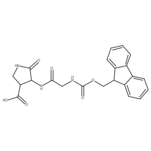 4-[2-({[(9H-fluoren-9-yl)methoxy]carbonyl}amino)acetamido]-5-oxopyrrolidine-3-carboxylic acid Structure