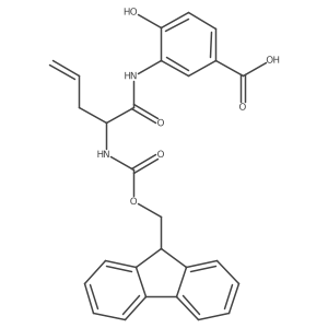 3-[2-({[(9H-fluoren-9-yl)methoxy]carbonyl}amino)pent-4-enamido]-4-hydroxybenzoic acid Structure