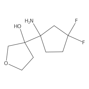 3-(1-Amino-3,3-difluorocyclopentyl)oxolan-3-ol结构式