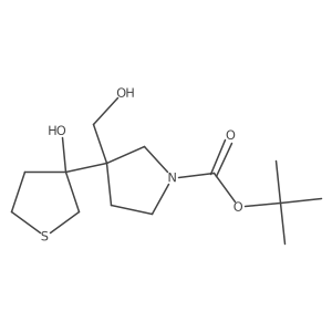 Tert-butyl 3-(hydroxymethyl)-3-(3-hydroxythiolan-3-yl)pyrrolidine-1-carboxylate结构式