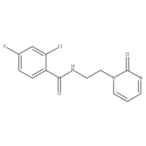 2-chloro-4-fluoro-N-[2-(2-oxopyrimidin-1-yl)ethyl]benzamide结构式