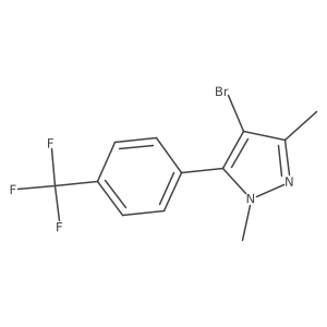 4-Bromo-1,3-dimethyl-5-(4-(trifluoromethyl)phenyl)-1H-pyrazole结构式
