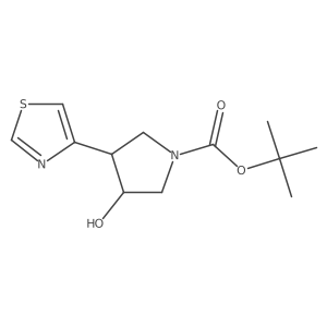 tert-Butyl (3S,4S)-3-hydroxy-4-(thiazol-4-yl)pyrrolidine-1-carboxylate Structure