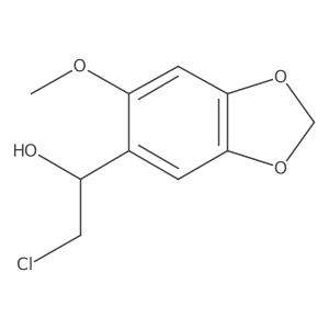 2-Chloro-1-(6-methoxy-1,3-dioxaindan-5-yl)ethan-1-ol结构式