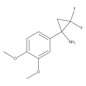 1-(3,4-Dimethoxyphenyl)-2,2-difluorocyclopropan-1-amine Structure
