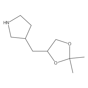 3-[(2,2-Dimethyl-1,3-dioxolan-4-yl)methyl]pyrrolidine结构式