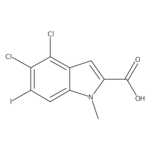 4,5-Dichloro-6-iodo-1-methyl-1H-indole-2-carboxylic acid结构式