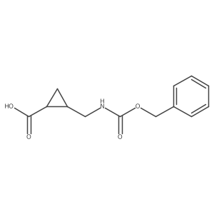rac-(1R,2S)-2-({[(benzyloxy)carbonyl]amino}methyl)cyclopropane-1-carboxylic acid Structure