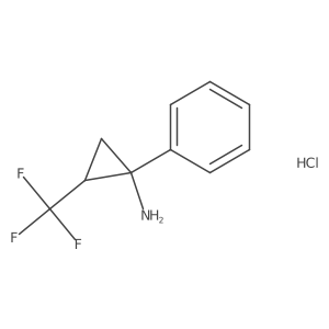 (1R,2R)-1-Phenyl-2-(trifluoromethyl)cyclopropan-1-amine;hydrochloride Structure