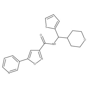 5-(pyridin-3-yl)-N-((tetrahydro-2H-pyran-4-yl)(thiophen-2-yl)methyl)isoxazole-3-carboxamide Structure