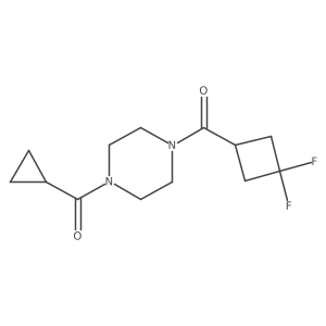 1-Cyclopropanecarbonyl-4-(3,3-difluorocyclobutanecarbonyl)piperazine结构式