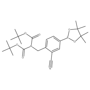tert-Butyl (tert-butoxycarbonyl)(2-cyano-4-(4,4,5,5-tetramethyl-1,3,2-dioxaborolan-2-yl)benzyl)carbamate结构式