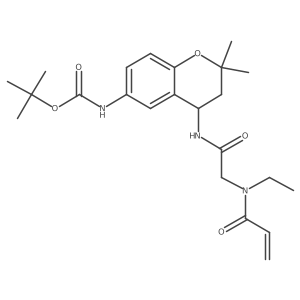 tert-butyl N-{4-[2-(N-ethylprop-2-enamido)acetamido]-2,2-dimethyl-3,4-dihydro-2H-1-benzopyran-6-yl}carbamate结构式